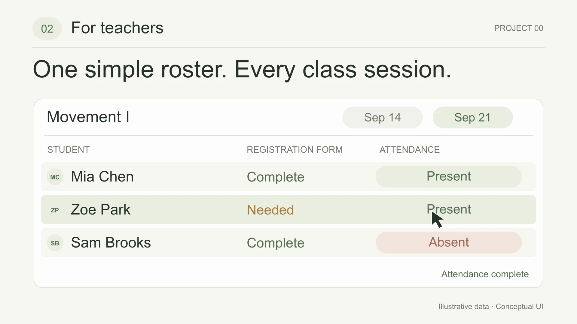 Teacher Attendance Roster